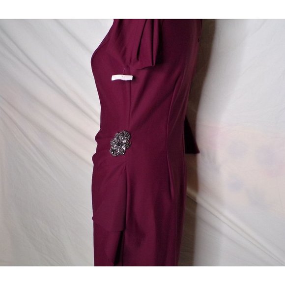ALEX EVENINGS Bell Sleeve Wrap Dress Wine 8 NEW - Picture 9 of 9